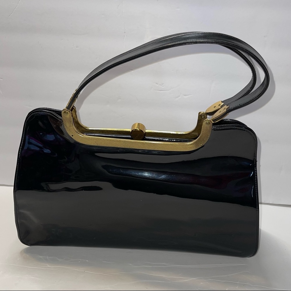 Vintage Bag by Triangle New York purse black patent leather